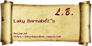 Laky Barnabás névjegykártya