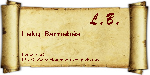 Laky Barnabás névjegykártya